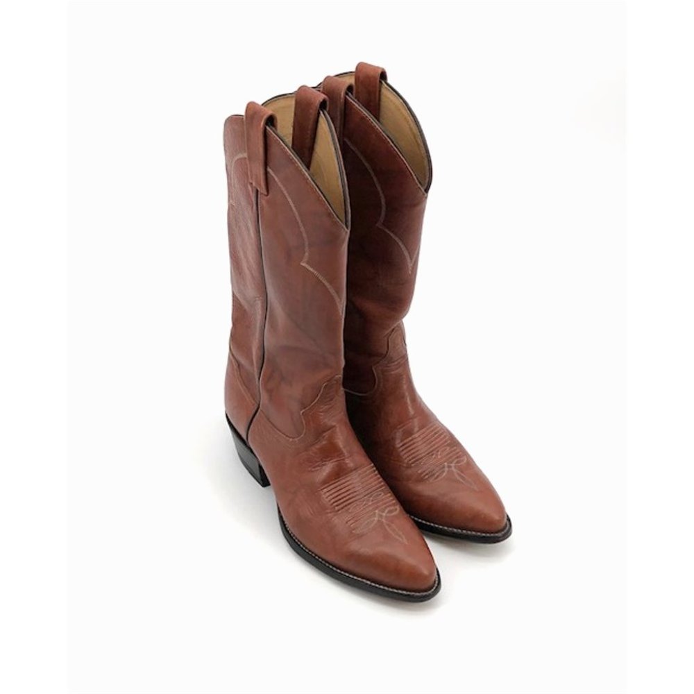 Tony Lama Western Dress Cowboy Boots 5084 Brown in Men's Size 8 1/2 D
